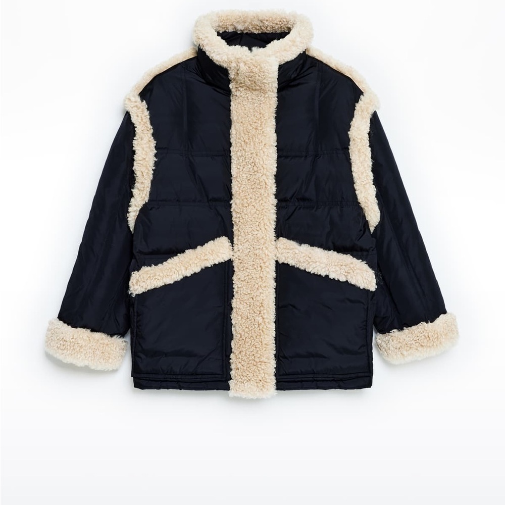 Stand Studio Black and Cream Bomber Jacket